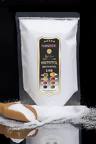 Hanzade Bitkisel Eritritol Doğal Toz Tatlandırıcı 1 Kg Sıfır Kalori Keto Diyet Erythritol