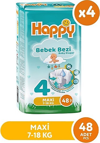 Happy 4 Numara Maxi 192'li Bebek Bezi