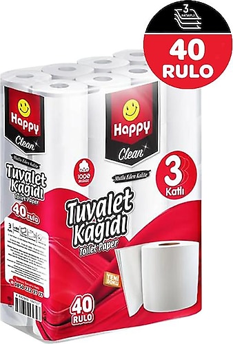 Happy Clean 3 Katlı 40'lı Tuvalet Kağıdı