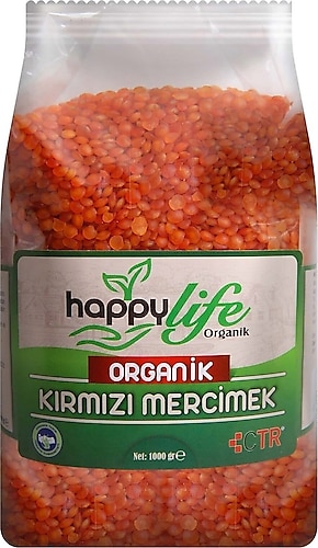 Happy Life Organik Kırmızı Mercimek 1 kg