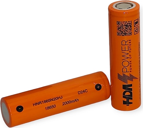 HDA Power 2000 mAh 15C 18650 Şarjlı Lion Pil