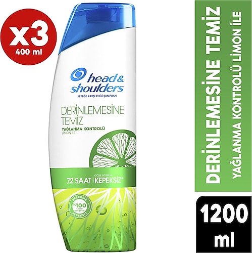 Head & Shoulders Derinlemesine Temiz Yağlanma Kontrolü 400 ml 3 Adet Şampuan