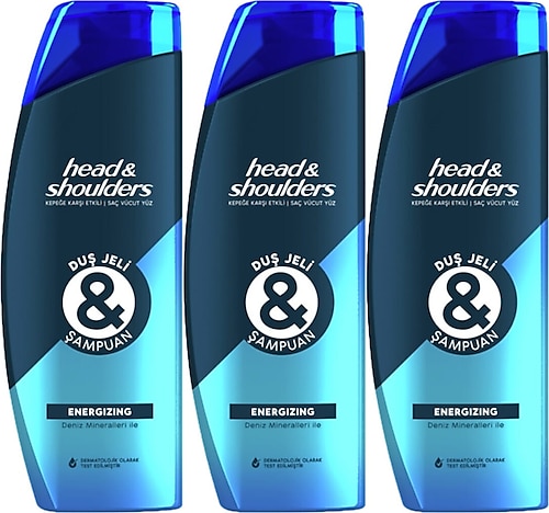 Head&Shoulders Energizing 360 ml 3 Adet Duş Jeli ve Şampuan