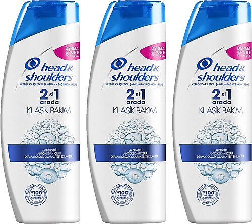Head & Shoulders Klasik Bakım 2'si 1 Arada 350 ml 3 Adet Şampuan
