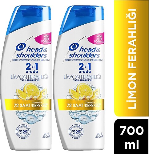 Head & Shoulders Limon Ferahlığı 2'si 1 Arada 350 ml 2 Adet Şampuan