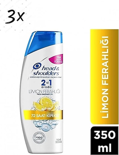 Head & Shoulders Limon Ferahlığı 2'si 1 Arada 350 ml 3 Adet Şampuan