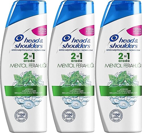 Head & Shoulders Mentol Ferahlığı 2'si 1 Arada 350 ml 3 Adet Şampuan