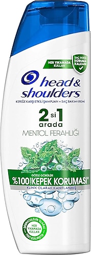 Head & Shoulders Mentol Ferahlığı 2'si 1 Arada Kepeğe Karşı Şampuan 250 ml