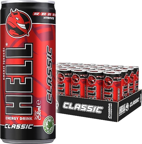 Hell Energy Classıc 250 ml 24'lü Enerji İçeceği
