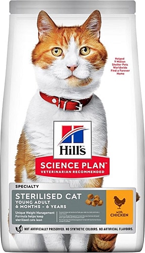 Hill 's Young Adult Sterilised Tavuklu 10 kg Kısırlaştırılmış Yetişkin Kuru Kedi Maması