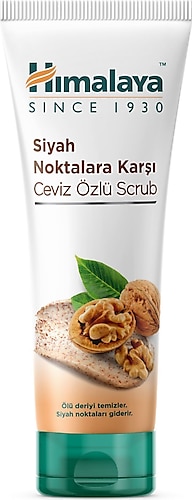 Himalaya Herbals Siyah Nokta Karşıtı Yüz Temizleyici Scrub, Elma, Ceviz Özü, Peeling Etkili, Doğal Salisilik Asit, Parabensiz, Tüm Ciltler, 75 ml