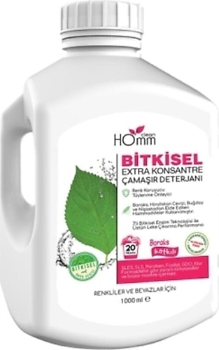 Homm Clean Konsantre Bitkisel Renkliler ve Beyazlar için 1000 ml Çamaşır Deterjanı