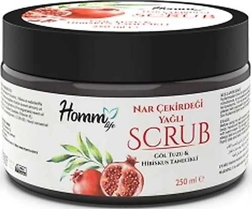 Homm Life Nar Çekirdeği Yağlı Bitki Tanecikli Scrub Vücut Peelingi 250 ML