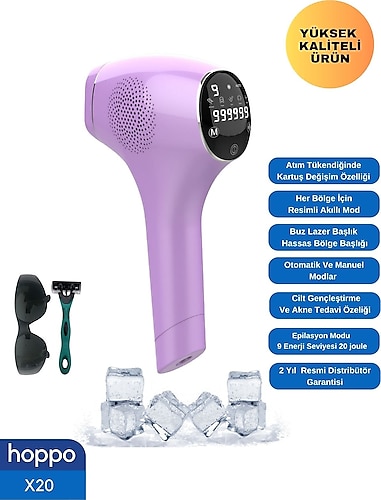 hoppo Ipl Buz Lazer Epilasyon Cihazı X20 999.999 Flash Atım