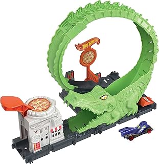 Hot Wheels Düşman Yaratıklar Oyun Seti Timsah İle Çemberde Mücadele