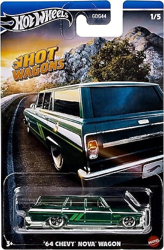 Hot Wheels Premium Hot Wagons 64 Chevy Nova Wagon HRR89
