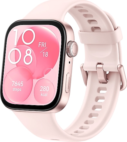 Huawei Watch Fit 3 Pembe Kauçuk Kayış Akıllı Saat