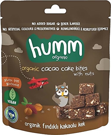 Humm Organik Fındıklı ve Kakaolu Vegan Kek 30 gr