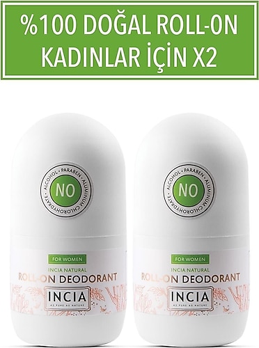 Incia Doğal Kadınlar İçin 50 ml 2 Adet Roll-On