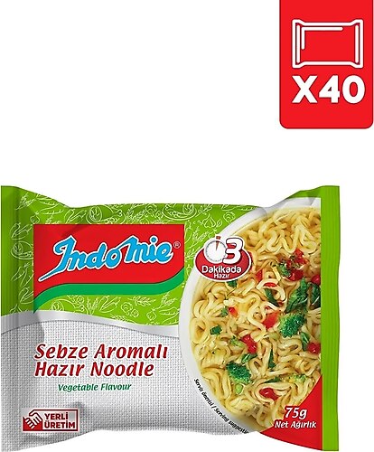 İndomie 3dk Hazırlanan Muhteşem Lezzet Sebze'li Noodle 75gr X40