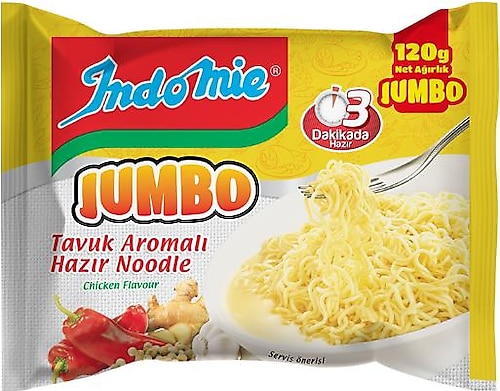 Indomie Jumbo Tavuk Aromalı Hazır Noodle 120 gr 40'lı