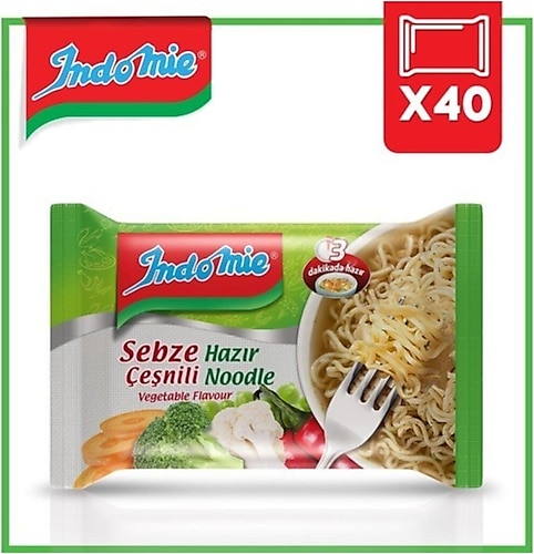 İndomie Sebze Çeşnili Hazır Noodle 40'lı Koli