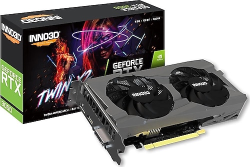 Inno3D RTX 3050 Twin X2 N30502-06D6-1711VA60 96 Bit GDDR6 6 GB Ekran Kartı