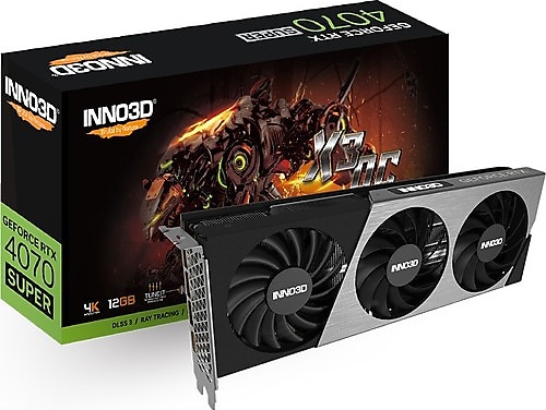 Inno3D RTX 4070 Super X3 OC N407S3-126XX-186162L 192 Bit GDDR6X 12 GB Ekran Kartı