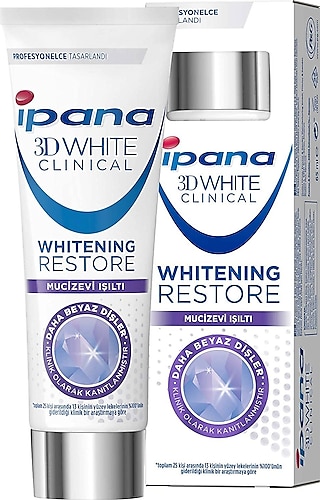 İpana 3D White Clinical Mucizevi Işıltı Beyazlatıcı Florürlü Diş Macunu 65 ml