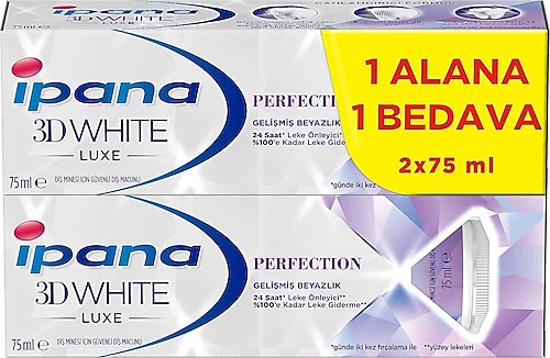 İpana 3D White Luxe Perfection Gelişmiş Beyazlık Florürlü Diş Macunu 75 ml 2 Adet