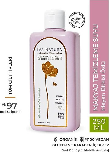 Iva Natura Organik Makyaj Temizleme Suyu Meyan Bitkisi Özlü 250 ml