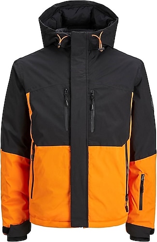 Jack&Jones Alpine 12241637 Kapüşonlu Turuncu Erkek Mont