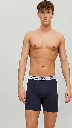 Jack&Jones Lacivert Erkek 3'Lü Boxer Set 12229576
