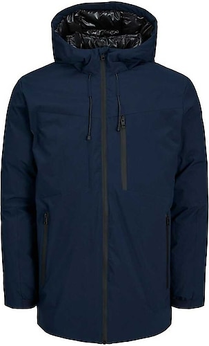 Jack&Jones Payne 12243225 Kapüşonlu Lacivert Erkek Parka