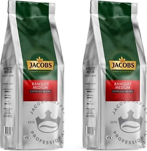 Jacobs Banquet Medium Espresso Çekirdek Kahve 1 kg 2'li