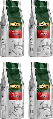 Jacobs Banquet Medium Espresso Çekirdek Kahve 1 kg 4'lü