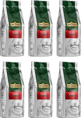 Jacobs Banquet Medium Espresso Çekirdek Kahve 1 kg 6'lı