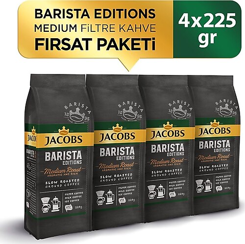 Jacobs Barista Editions Medium Roast Filtre Kahve 225 gr 4'lü