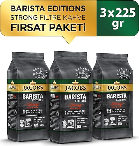 Jacobs Barista Editions Strong Filtre Kahve 225 gr 3'lü