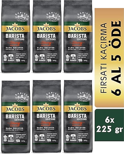 Jacobs Barista Editions Strong Filtre Kahve 225 gr 6'lı