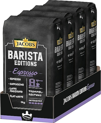 Jacobs Barista Espresso Çekirdek Kahve 1 kg 4'lü