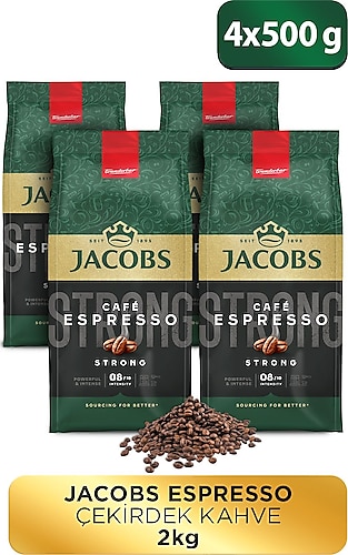 Jacobs Cafe Espresso Çekirdek Kahve 500 Gr x4 Adet