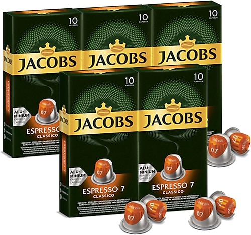 Jacobs Espresso 7 Classico Kapsül Kahve 10'lu 5 Adet
