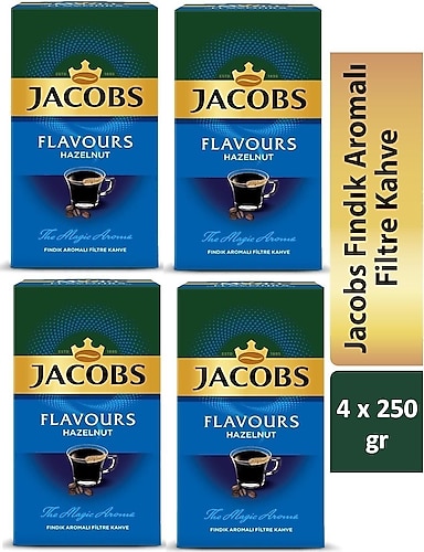 Jacobs Flavours Fındık Aromalı Filtre Kahve 250 gr 4'lü