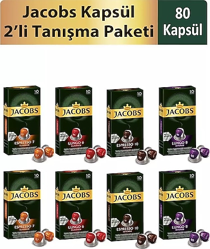 Jacobs Kapsül 2'li Tanışma Paketi ( 80 Kaspül )