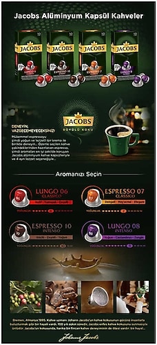 Jacobs Lungo 8 Intense Kapsül Kahve 10'lu 3 Adet