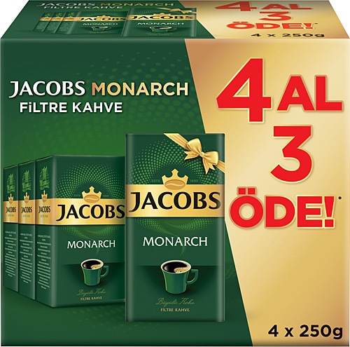Jacobs Monarch Filtre Kahve 250 gr 4'lü