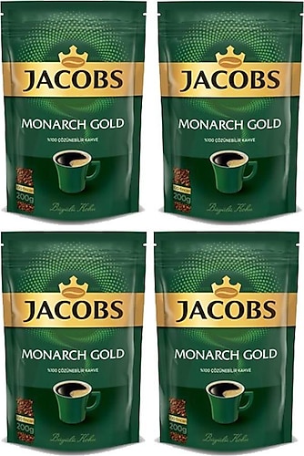 Jacobs Monarch Gold Granül Kahve 200 gr Eko Paket 4'lü