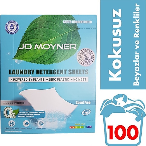 Jo Moyner Kokusuz Çamaşır Deterjanı Doğal Organik Yaprak Deterjan 100 Kullanım - 160 gr