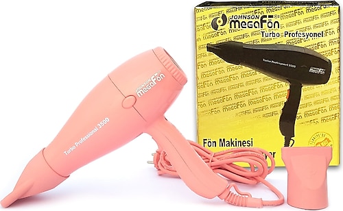 Johnson Megafön 3500 Profesyonel Turbo 2400 W Saç Kurutma Makinesi Pembe